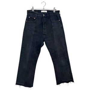 E.L.V. Denim Black Straight Leg Miss Match Patchwork Jeans